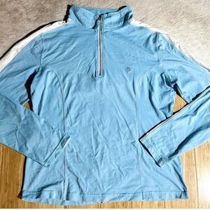 Light Blue Quarter-Zip Women's Sweatshirt